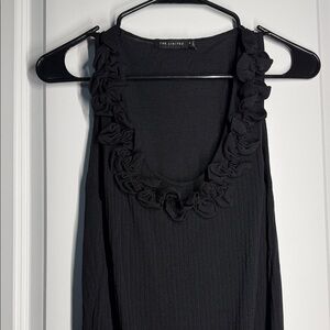 The Limited Black Ruffled Tank Top